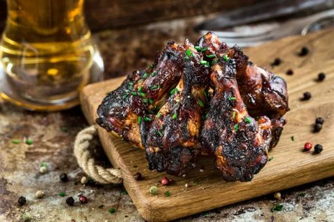 BBQ chicken wings Stock Photos