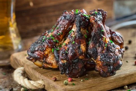 BBQ chicken wings Stock Photos
