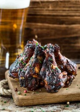 BBQ chicken wings Stock Photos