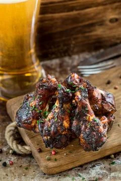 BBQ chicken wings Stock Photos