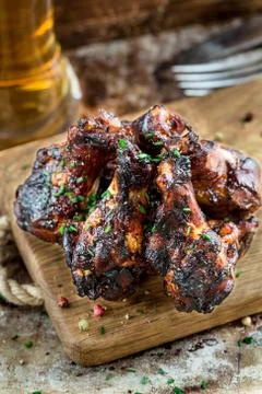 BBQ chicken wings Stock Photos