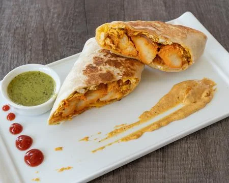 Bbq chicken wrap Stock Photos