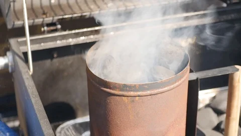 BBQ Chimney Smoking 動画素材 115054192