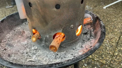 BBQ chimney starter Stock Footage 169245658
