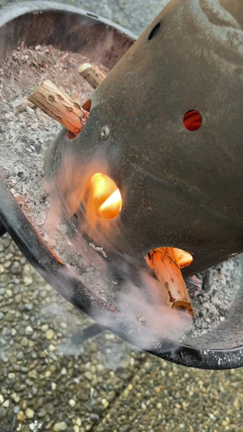 BBQ chimney starter Stock Footage 169245708