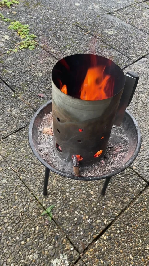 BBQ chimney starter Stock Footage 169245745
