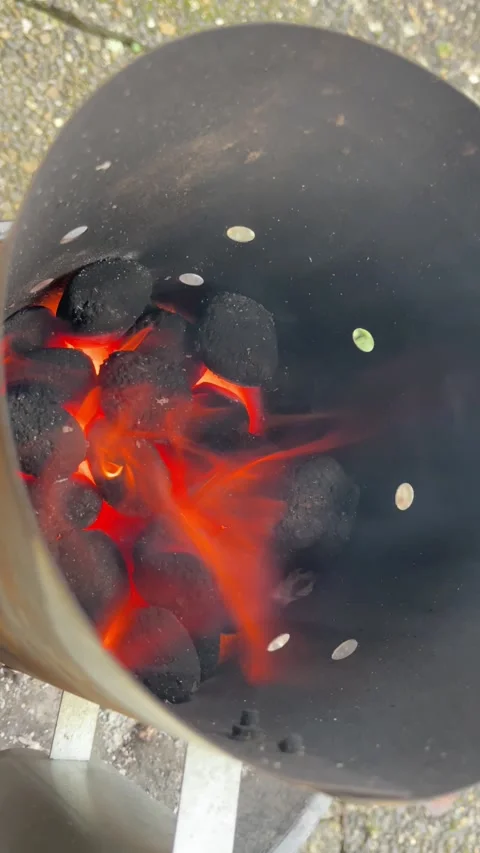 BBQ chimney starter Stock Footage 169245991