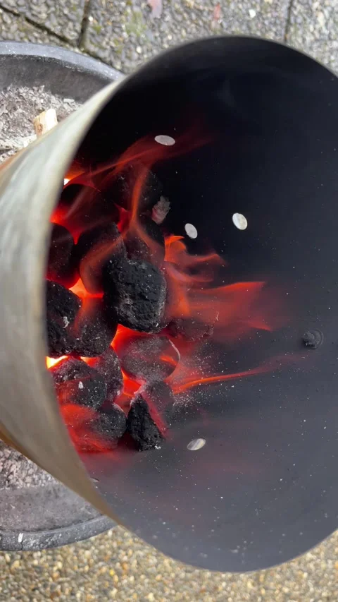 BBQ chimney starter Stock Footage 169246075