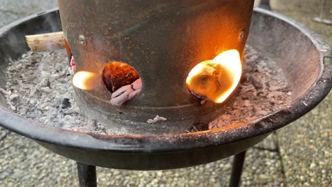 BBQ chimney starter Stock Footage 169246218