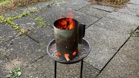 BBQ chimney starter Stock Footage 169246308