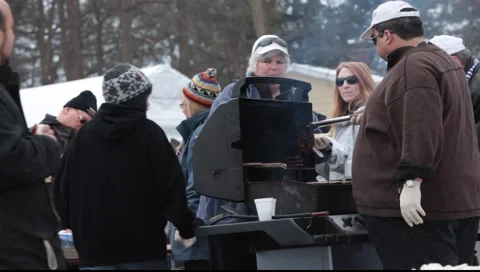 BBQ on community event 스톡 동영상 1068828