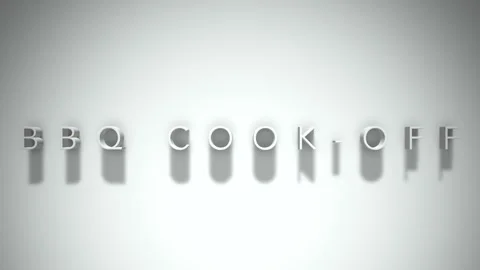 Bbq cook off 3D title animation white text on a white background Stock Footage 299747314