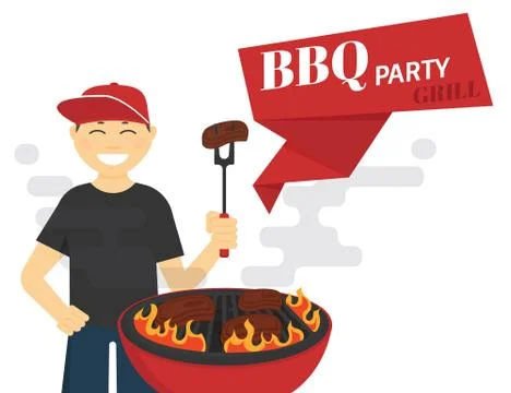 BBQ cooking Illustrazione stock