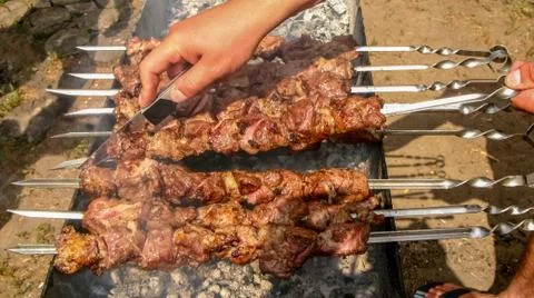 BBQ cooking Stock Photos