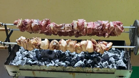 BBQ Cooking Technique – Heating Up Charcoal Coals for Grilling Fire Stock Footage 333981943