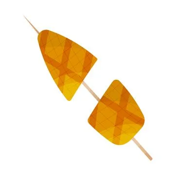 Bbq corn yellow vegetable kebab icon element Illustrazione stock