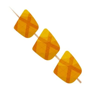 Bbq corn yellow vegetable kebab icon element Stock Illustration