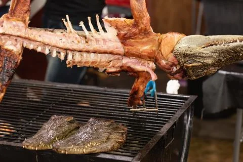 BBQ Crocodile Stock Photos