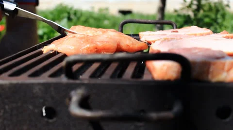 BBQ CU Low Level Stock Footage 37842104
