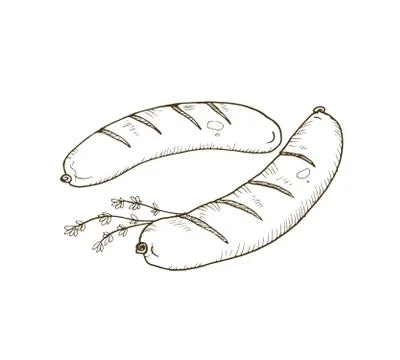 Bbq dish sketch Stock Illustration