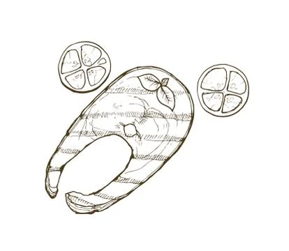 Bbq dish sketch Stock Illustration