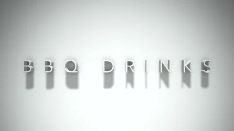 Bbq drinks 3D title animation with shadows on a white background Stock Footage 297796065