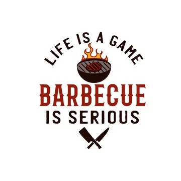 BBQ emblem vector design, Summer barbecue logo template, print for t shirt. Life Stock Illustration