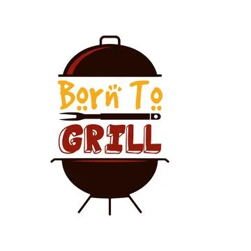 BBQ emblem vector design, Summer barbecue logo template, print for t shirt. Born Stockillustratie