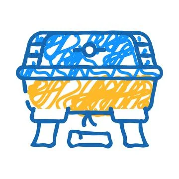 Bbq equipment buffet icon doodle illustration Stock Illustration
