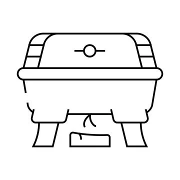 Bbq equipment buffet line icon vector illustration Stock Illustration