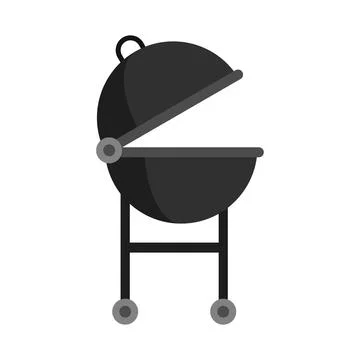 Bbq equipment icon flat isolated Stock Illustration