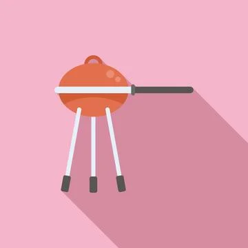 Bbq equipment icon flat vector. Travel vacation 스톡 일러스트