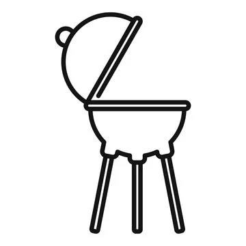 Bbq equipment icon outline vector. Park space patio Ilustración de archivo