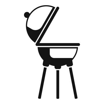 Bbq equipment icon simple vector. Park space patio Stock Illustration