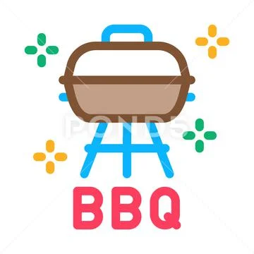 Barbecue Equipment - Pictogram Stock Vector - Illustration of