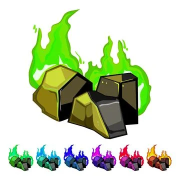 Bbq fire charcoal cartoon vector graphic Stock Illustration