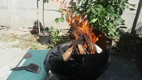Bbq Fire Stock Footage 136541199