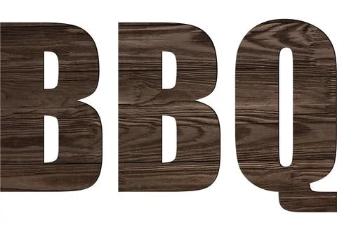 BBQ font with wood texture transparency Stock-Illustration