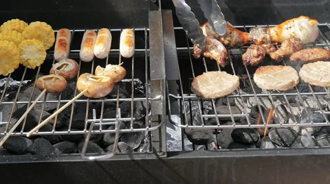 BBQ Food, Slow Motion Stock Footage 40325765