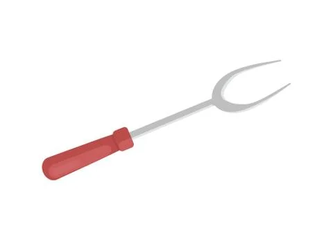 BBQ Fork with Prongs Barbecue Vector Illustration Stock Illustration
