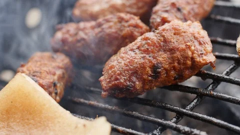 BBQ Grill Closeup Stock Footage 87699548
