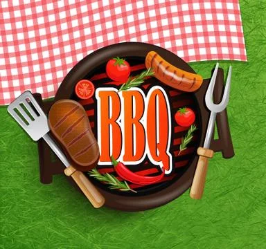 BBQ Grill elements. Stock Illustration