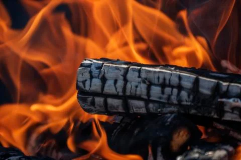 Bbq grill fire burning Stock Photos