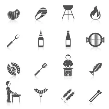 Bbq Grill Icon Black Stock Illustration