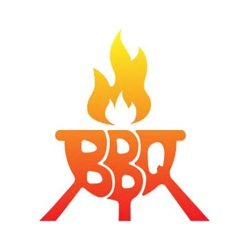 BBQ grill logo design vector, banners graphic Stock Illustration