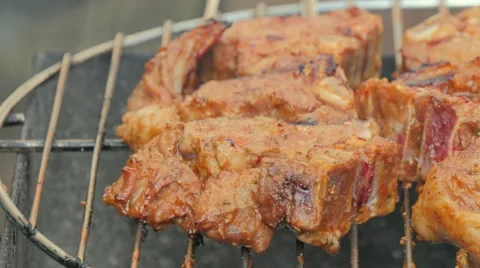BBQ grill of meat 4K Stock Footage 50823549