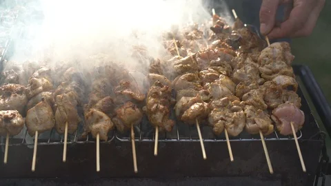 BBQ grill of meat 4K Stock Footage 88637003