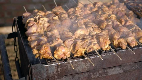 BBQ grill of meat 4K Stock Footage 88638033