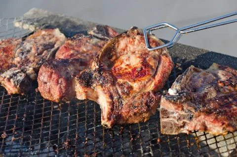 Bbq grill meat. Stock Photos