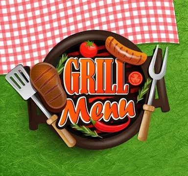 BBQ Grill menu. Stock Illustration
